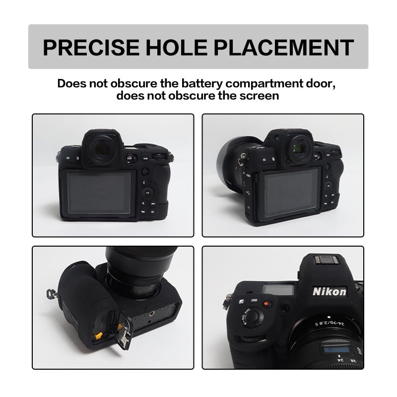 Easy Hood Case for Nikon Z 8 Mirrorless Camera  Carrying Protective Z8 Video Camera Case Anti-Scratch Soft Silicone Housing Cover Protector Skin Black - Image 4